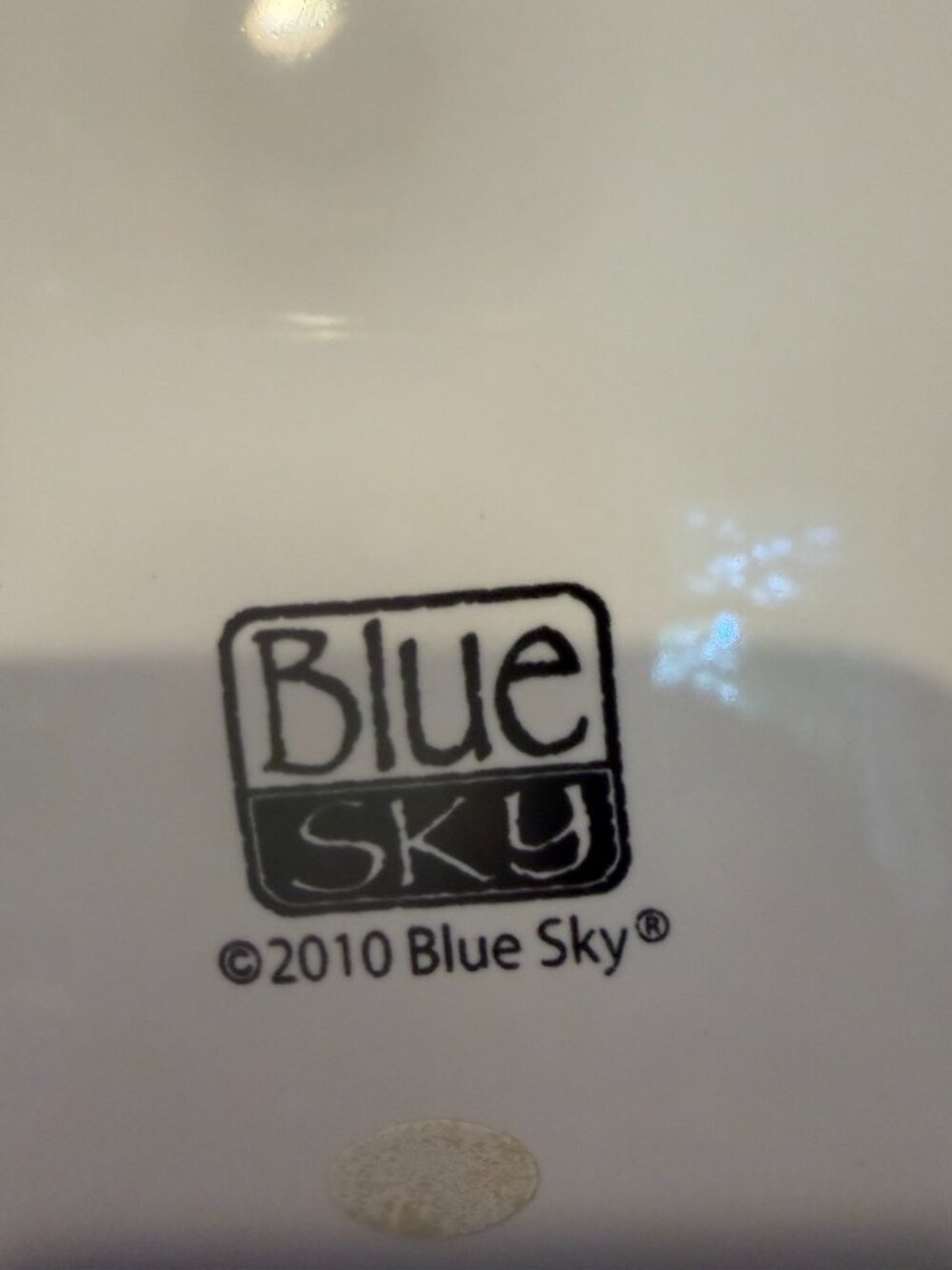 BLUE SKY 2010 CLAYWORKS REGAL CROWN WHITEWASHED SQUARE PLATTER 12 1/2" Preowned - Picture 3 of 3